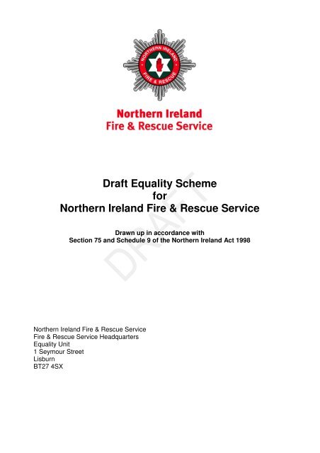 NIFRS Equality Scheme & Action Plan. - Northern Ireland Fire ...