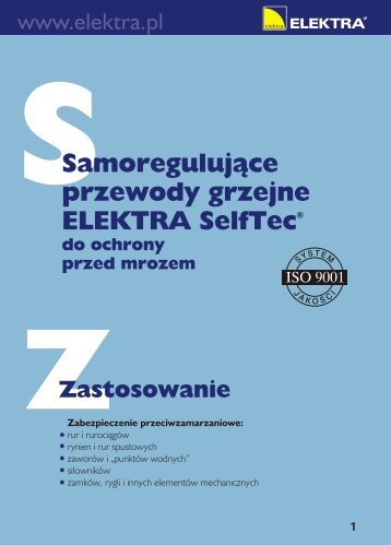 Przewody grzejne SelfTec - Instrukcja instalacji - Elektra