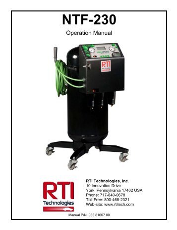 NTF-230 (03-581607-00) Operations Manual - RTI Technologies