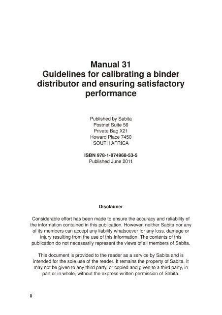 Manual 31 Guidelines for calibrating a binder distributor ... - Aapaq.org