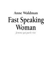 femme qui parle vite Anne Waldman Fast Speaking Woman