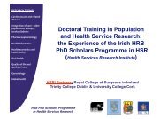 Doctoral Training in Population and Health Service Research: the ...