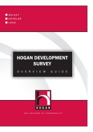 HOGAN DEVELOPMENT SURVEY - Peter Berry Consultancy