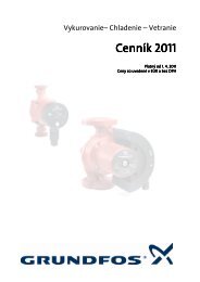 CennÃ­k Grundfos 2011 - Vykurovanie - chladenie - vetranie - Pumps