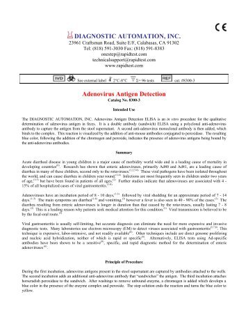 DIAGNOSTIC AUTOMATION, INC. Adenovirus Antigen Detection
