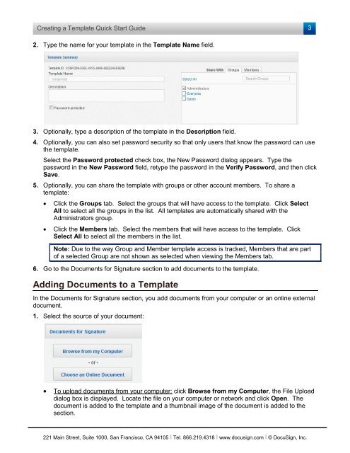 Creating a Template quick start guide - DocuSign