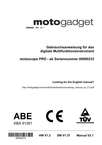 motoscope PRO - Motogadget