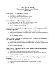 CMT Writing Rubric Elaboration, Organization, Fluency Grades 3-4