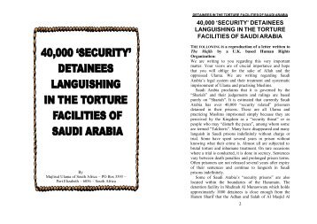 detainees in torture facilities of saudi arabia - The Majlis