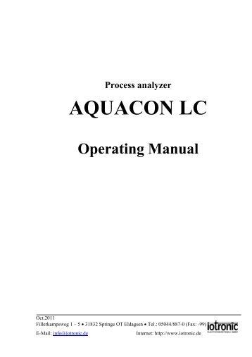 AQUACON LC Manual