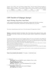 CDF Checklist of Galapagos Sponges - CDF Galapagos Species ...
