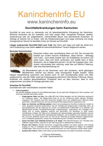 Durchfallerkrankungen beim Kaninchen - KaninchenInfo EU