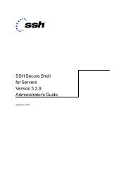 SSH Secure Shell for Servers Version 3.2.9 Administrator's Guide