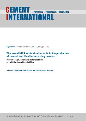 The use of MPS vertical roller mills in the ... - Gebr. Pfeiffer SE