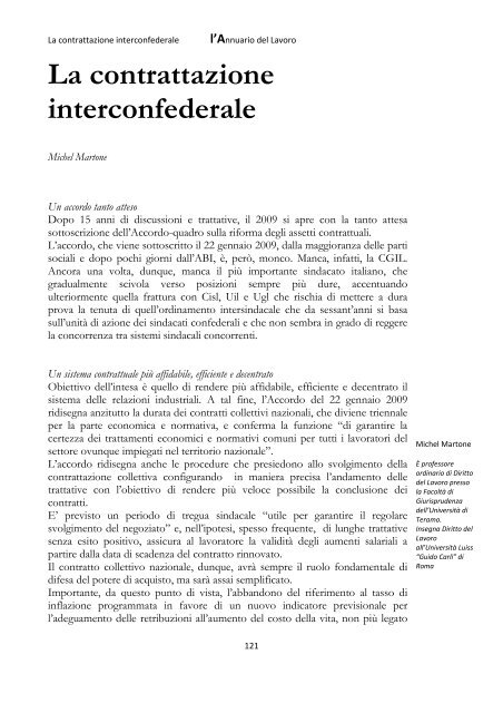 La contrattazione interconfederale