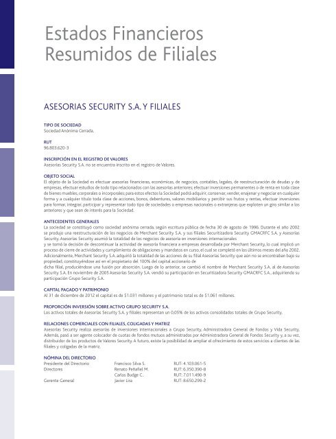 Memoria Anual - Banco Security