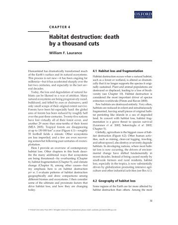 Habitat Destruction: Death by a Thousand Cuts - Society for ...