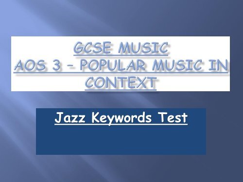 GCSE Music AOS 3 â Popular Music in Context