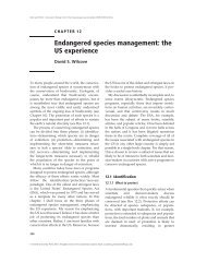 Endangered species management: the US experience - Society for ...