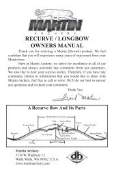 RECURVE / LONGBOW OWNERS MANUAL - Martin Archery