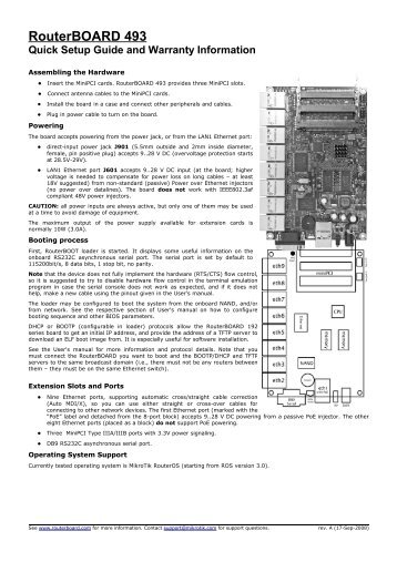 RouterBOARD 493 Quick Setup Guide and ... - RouterBOARD.sk
