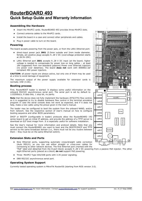 RouterBOARD 493 Quick Setup Guide and ... - RouterBOARD.sk