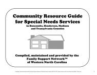 Community Resource Guide for Special Needs ... - Mission Health