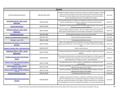 Community Resource Guide for Special Needs ... - Mission Health