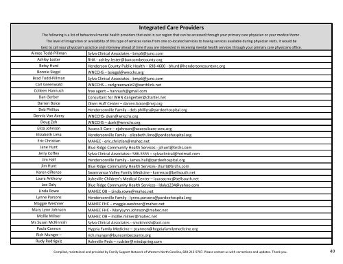 Community Resource Guide for Special Needs ... - Mission Health