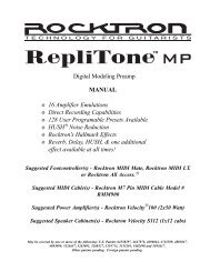 Owners Manual for Rocktron RepliTone 1x12 Digital Replicating