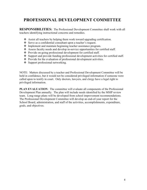 Professional Development Plan - McDonald County R-1 School ...