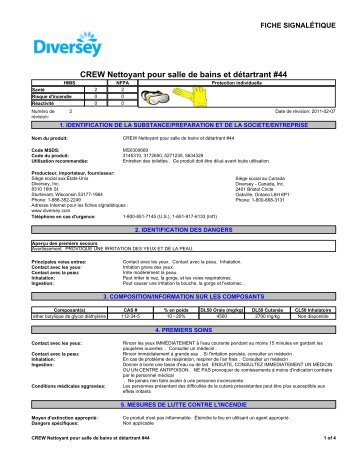 CREW Nettoyant pour salle de bains et dÃ©tartrant #44 - E-Way.ca