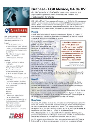 Grabasa â LGB MÃ©xico, SA de CV - Resources - DSI