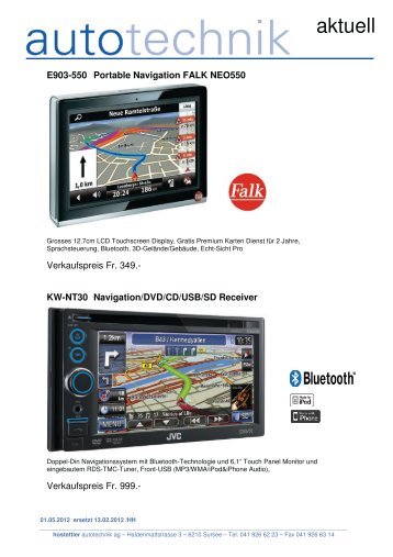 JVC Sommer-Programm 2012 - hostettler autotechnik ag