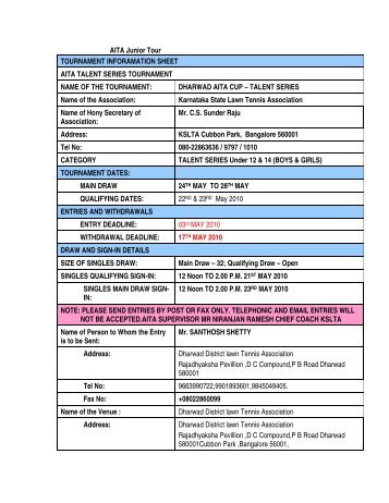 fact - sheet - India Tennis Association