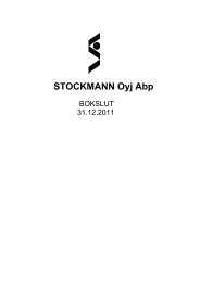 Bokslut 2011 - Stockmann Group
