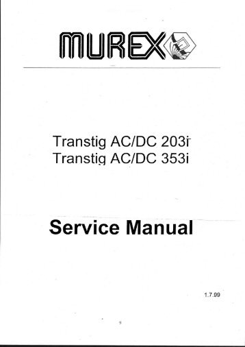 Transtig AC/DC 203i & 353iS - Murex