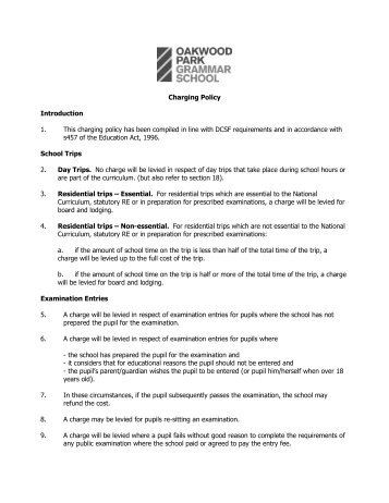 Charging Policy Introduction 1. This charging policy has been ...