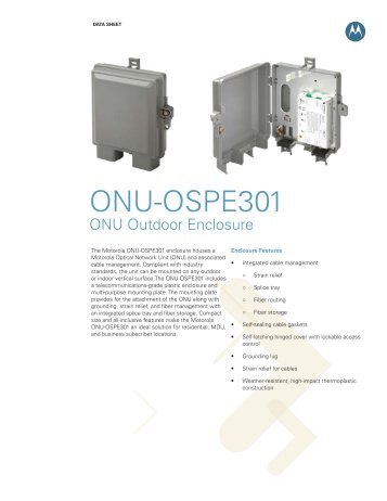 ONU-OSPE301 ONU Outdoor Enclosure - Motorola Solutions