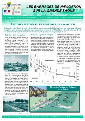 les barrages de navigation sur la grande saÃ´ne - EPTB SaÃ´ne Doubs