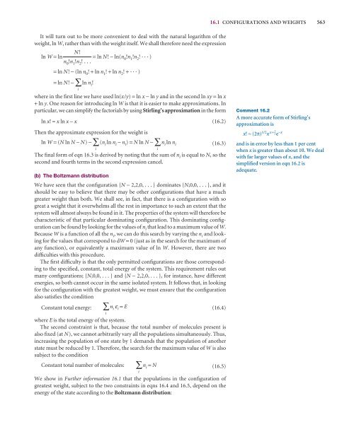 Statistical thermodynamics 1: the concepts - W.H. Freeman