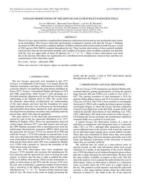 voyager observations of the diffuse far-ultraviolet radiation field