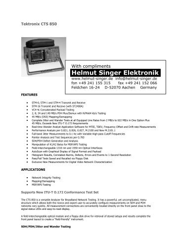 Tektronix CTS 850 - Helmut Singer Elektronik