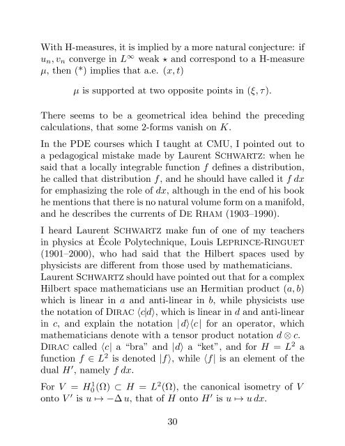 Luc TARTAR Compensated Compactness with more ... - ICMS