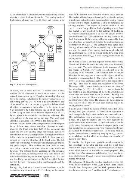 Adaptation of the Kademila Routing for Tactical Networks