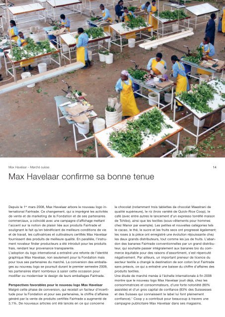 Fondation Max Havelaar (Suisse) Rapport annuel 2008