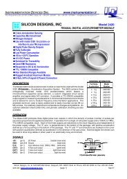 SILICON DESIGNS, INC - Instrumentation Devices