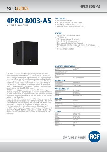 4PRO 8003-AS Spec Sheet