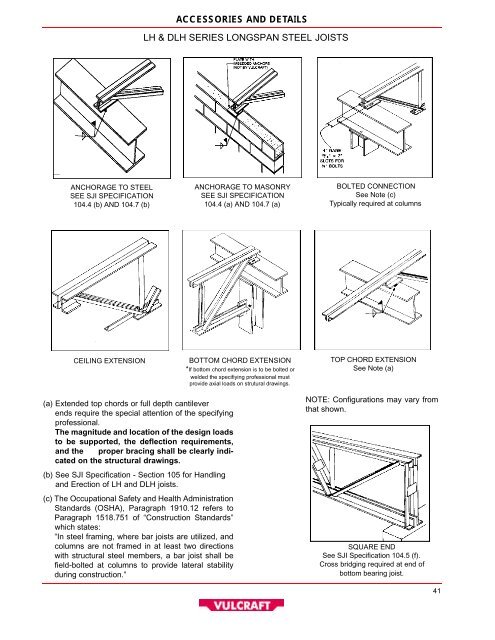 Vulcraft Steel Joists and Joist Girders Catalog - Sites at Lafayette