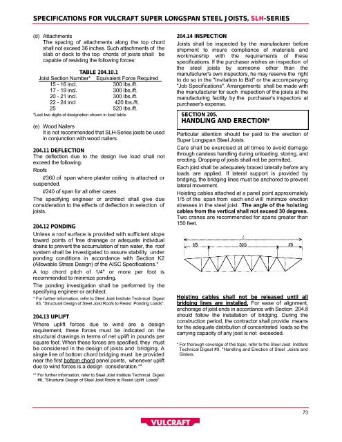 Vulcraft Steel Joists and Joist Girders Catalog - Sites at Lafayette